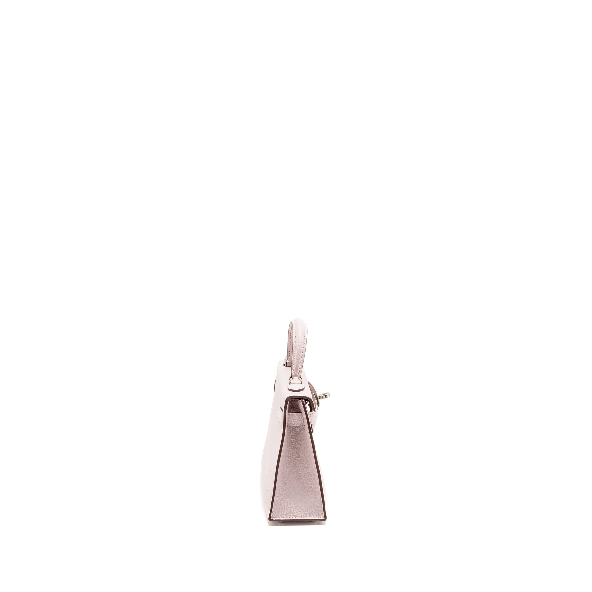 HERMES MINI KELLY II SPECIAL ORDER CHEVRE MYSORE LEATHER MAUVE PALE / GOLD SHW