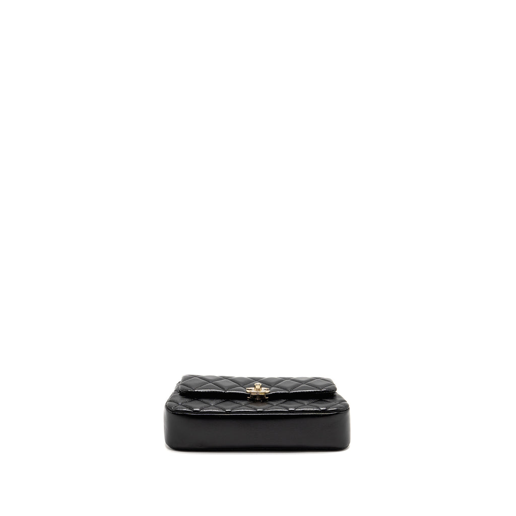CHANEL 25S MINI FLAP BAG LAMBSKIN BLACK GHW(MICROCHIP)
