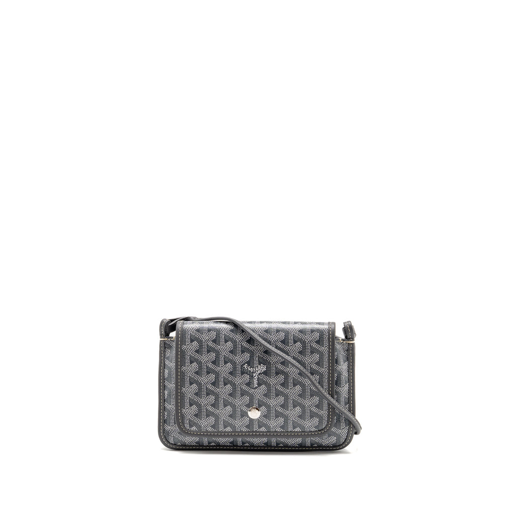 GOYARD PORTEFEUILLE POCHETTE PLUMET GOYARDINE CANVAS / CALFSKIN GREY SHW