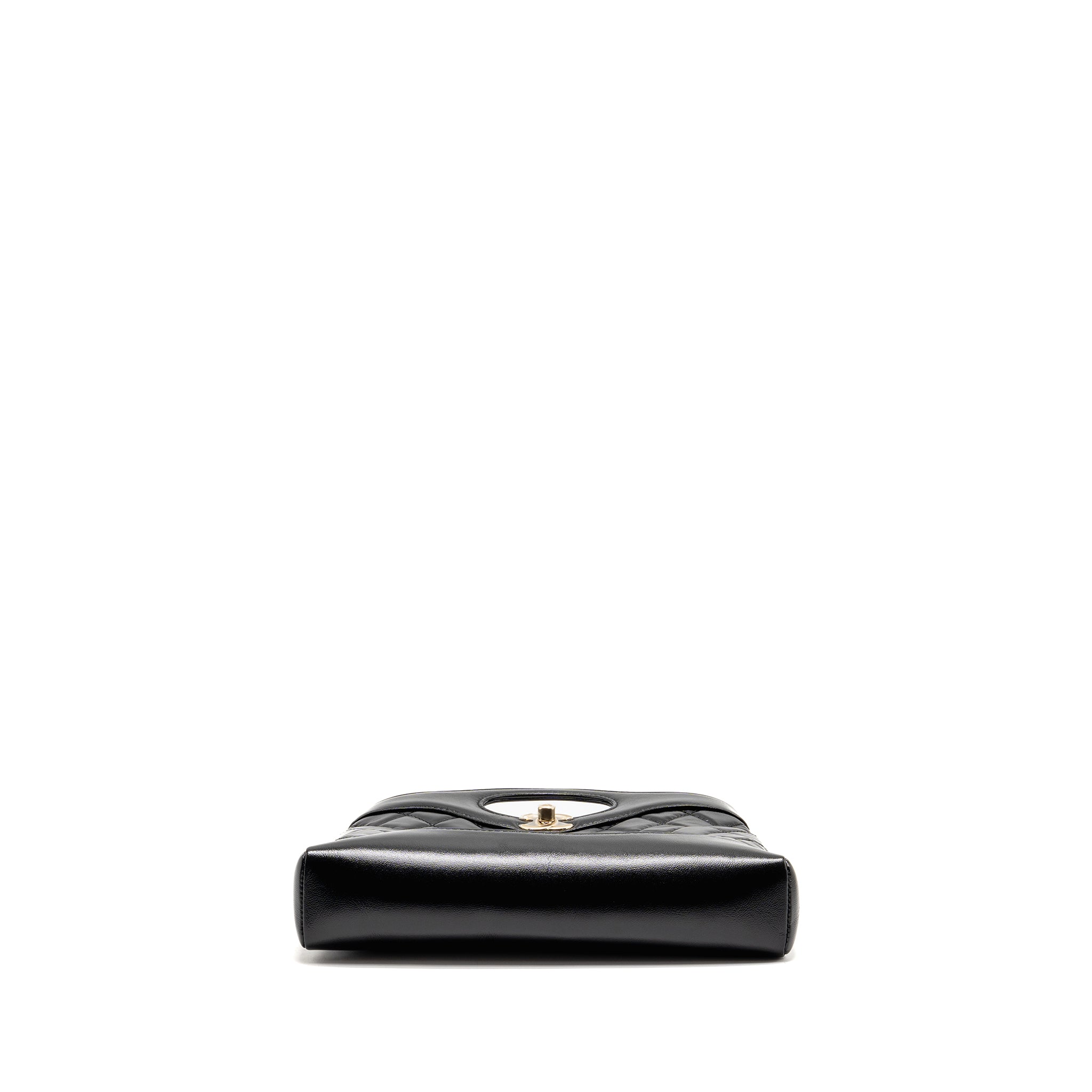 CHANEL MINI 31 BAG SHINY CALFSKIN BLACK LGHW (MICROCHIP)