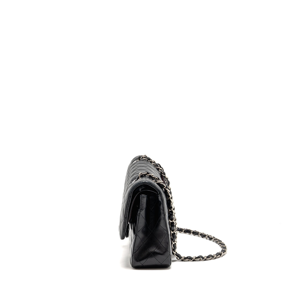 CHANEL MEDIUM CLASSIC DOUBLE FLAP BAG LAMBSKIN BLACK SHW