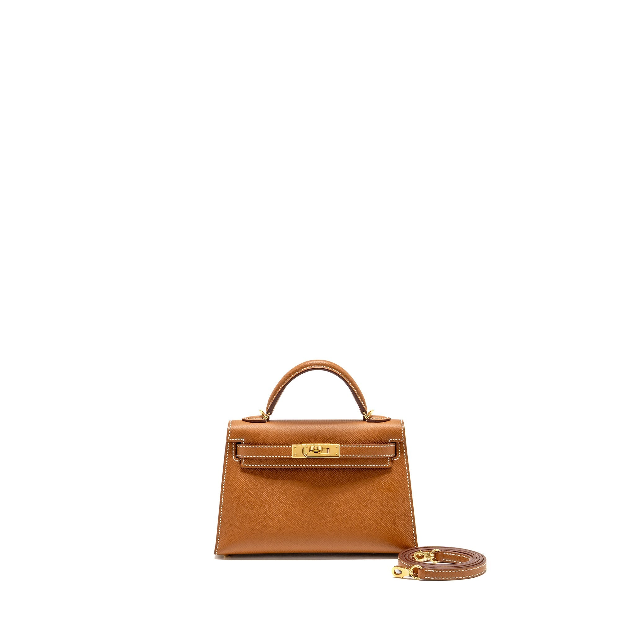 HERMES MINI KELLY II EPSOM GOLD GHW
