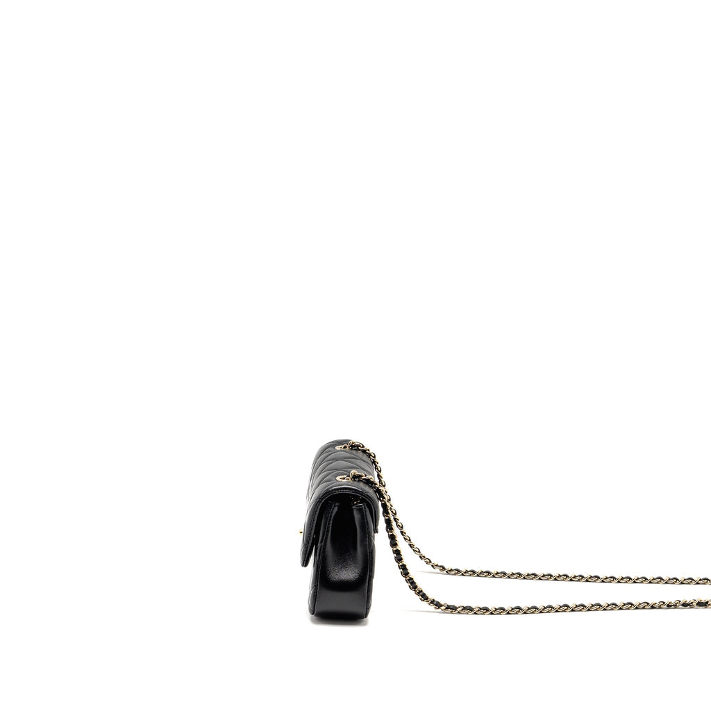CHANEL 25S MINI FLAP BAG LAMBSKIN BLACK GHW(MICROCHIP)