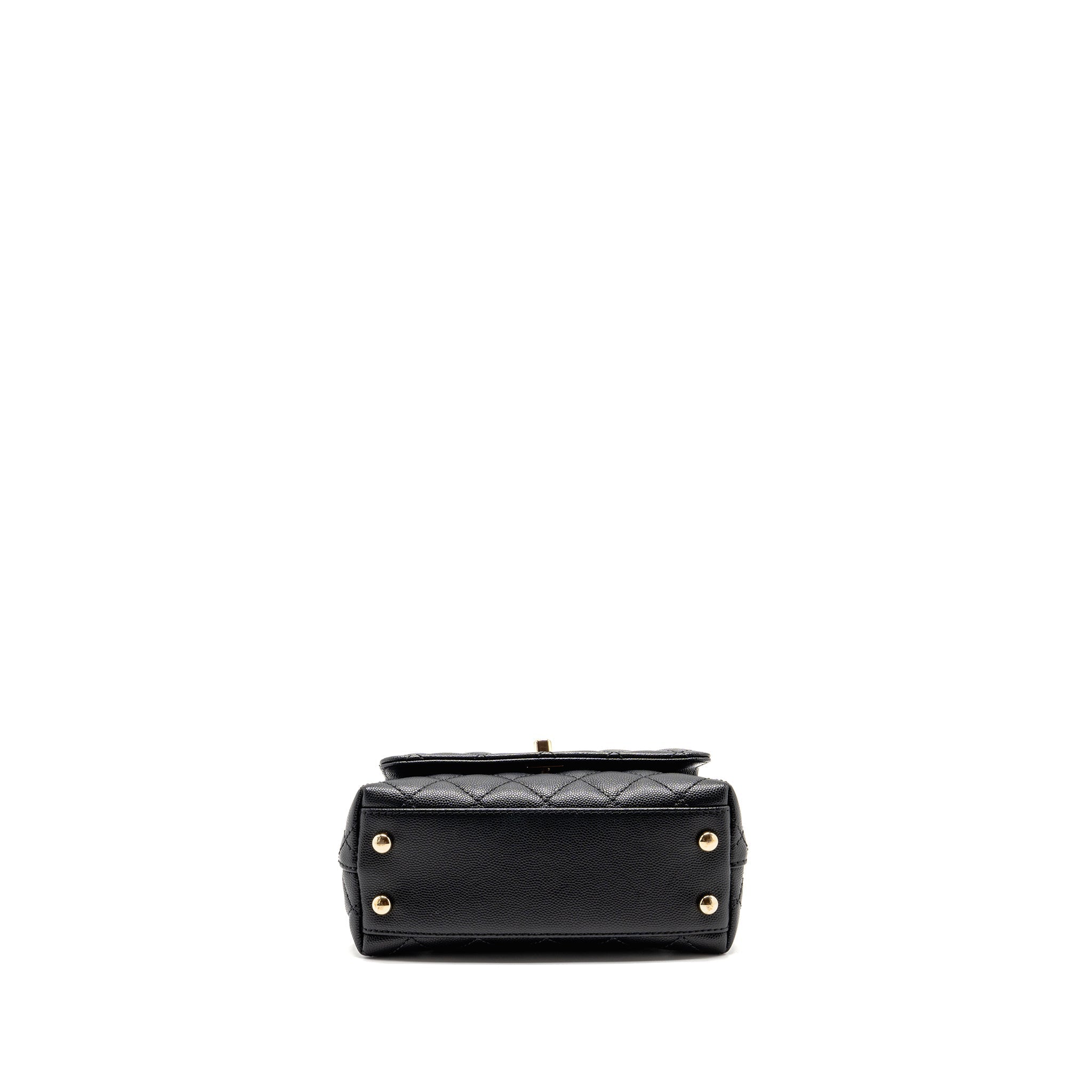 CHANEL MINI COCO HANDLE CAVIAR BLACK LGHW (MICROCHIP)