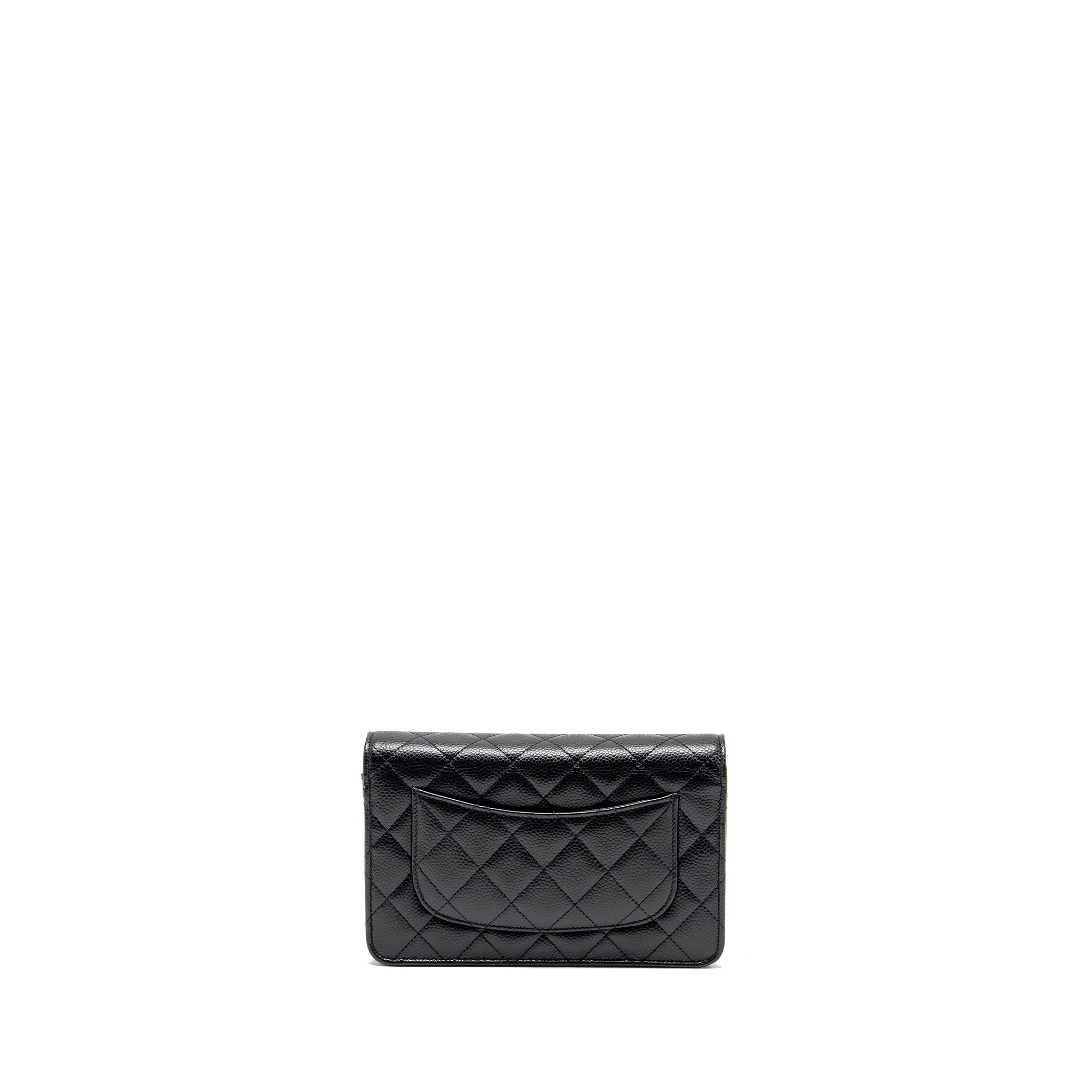CHANEL CLASSIC WALLET ON CHAIN CAVIAR BLACK GHW (MICROCHIP)