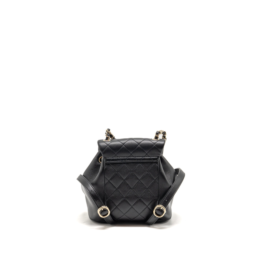 CHANEL MINI DUMA BACKPACK CALFSKIN BLACK LGHW (MICROCHIP)