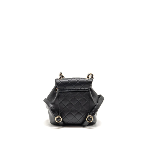 CHANEL MINI DUMA BACKPACK CALFSKIN BLACK LGHW (MICROCHIP)