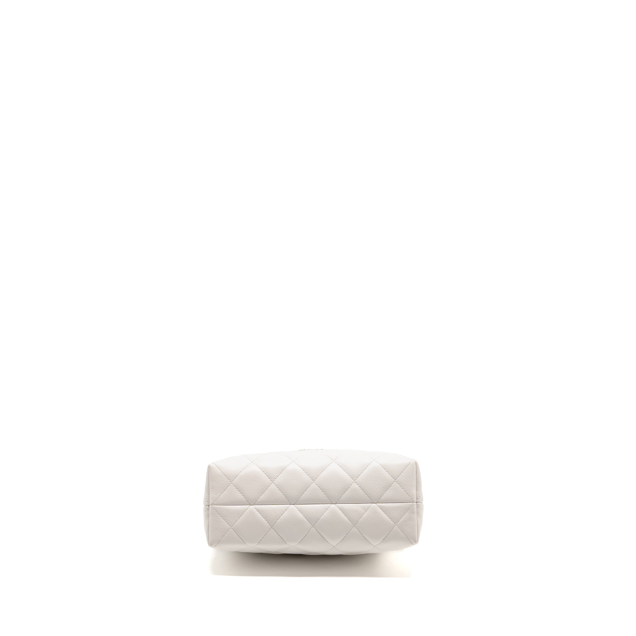 CHANEL 25S COCO CRUSH HANDLE BAG CAVIAR WHITE LGHW (MICROCHIP)