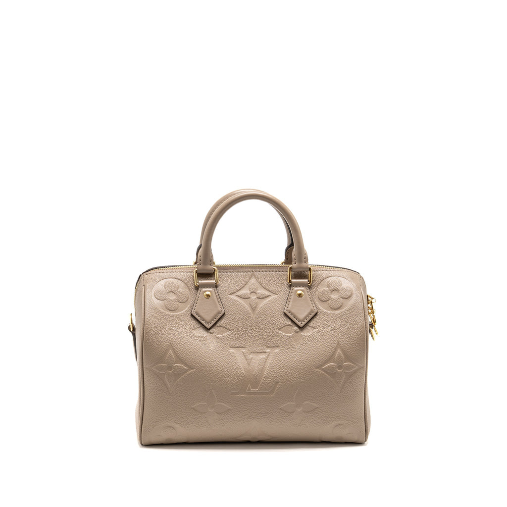 LOUIS VUITTON SPEEDY BANDOULIÈRE 25 EMPREINTE LEATHER TOURTERELLE GHW
