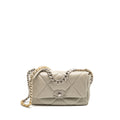 CHANEL SMALL 19 BAG LAMBSKIN LIGHT GREY MULTICOLOURED HARDWARE (MICROCHIP)