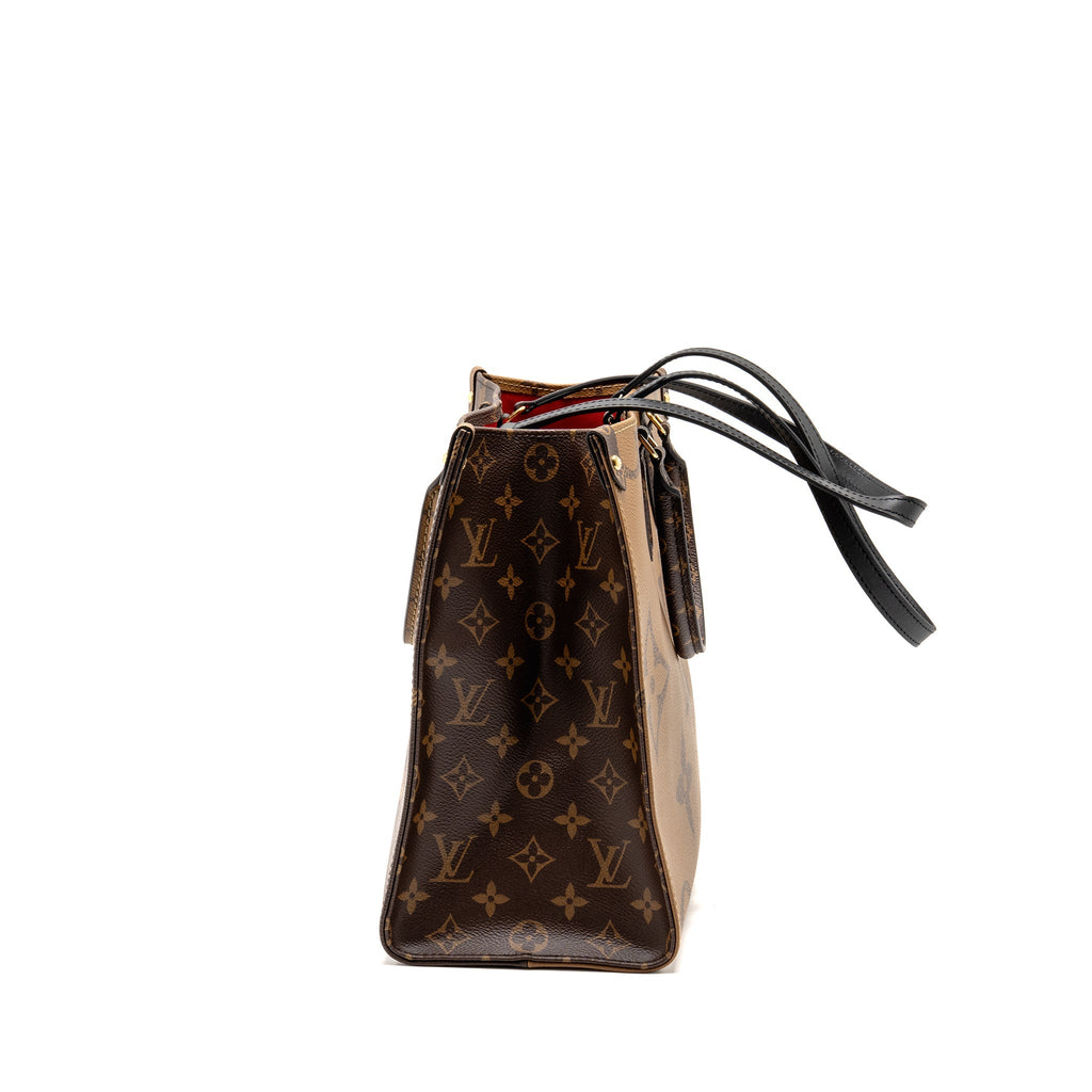 LOUIS VUITTON ONTHEGO MM MONOGRAM REVERSE CANVAS GHW