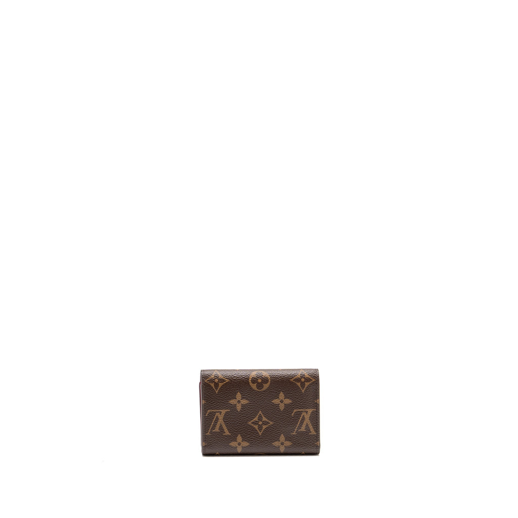 LOUIS VUITTON ROSALIE COIN PURSE MONOGRAM CANVAS FUCHSIA, KEY POUCH DAMIER EBENE GHW(SELL IN A SET)