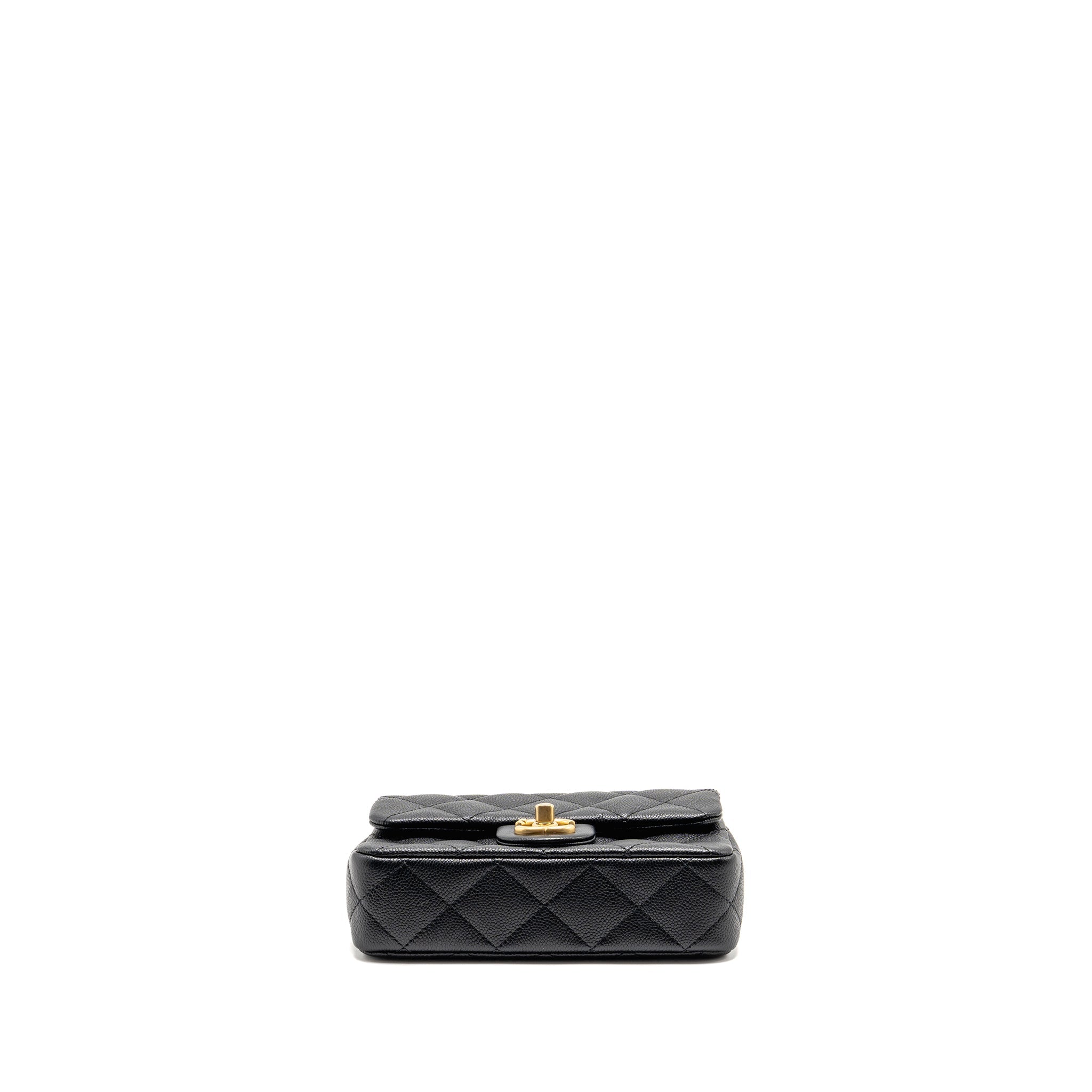 CHANEL COCO LOVE MINI FLAP BAG ADJUSTABLE CHAIN CAVIAR BLACK GHW (MICROCHIP)