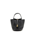 HERMES PICOTIN 18 TOUCH LOCK BAG CLEMENCE/ALLIGATOR MISSISSIPPIENSIS MAT BLACK GHW