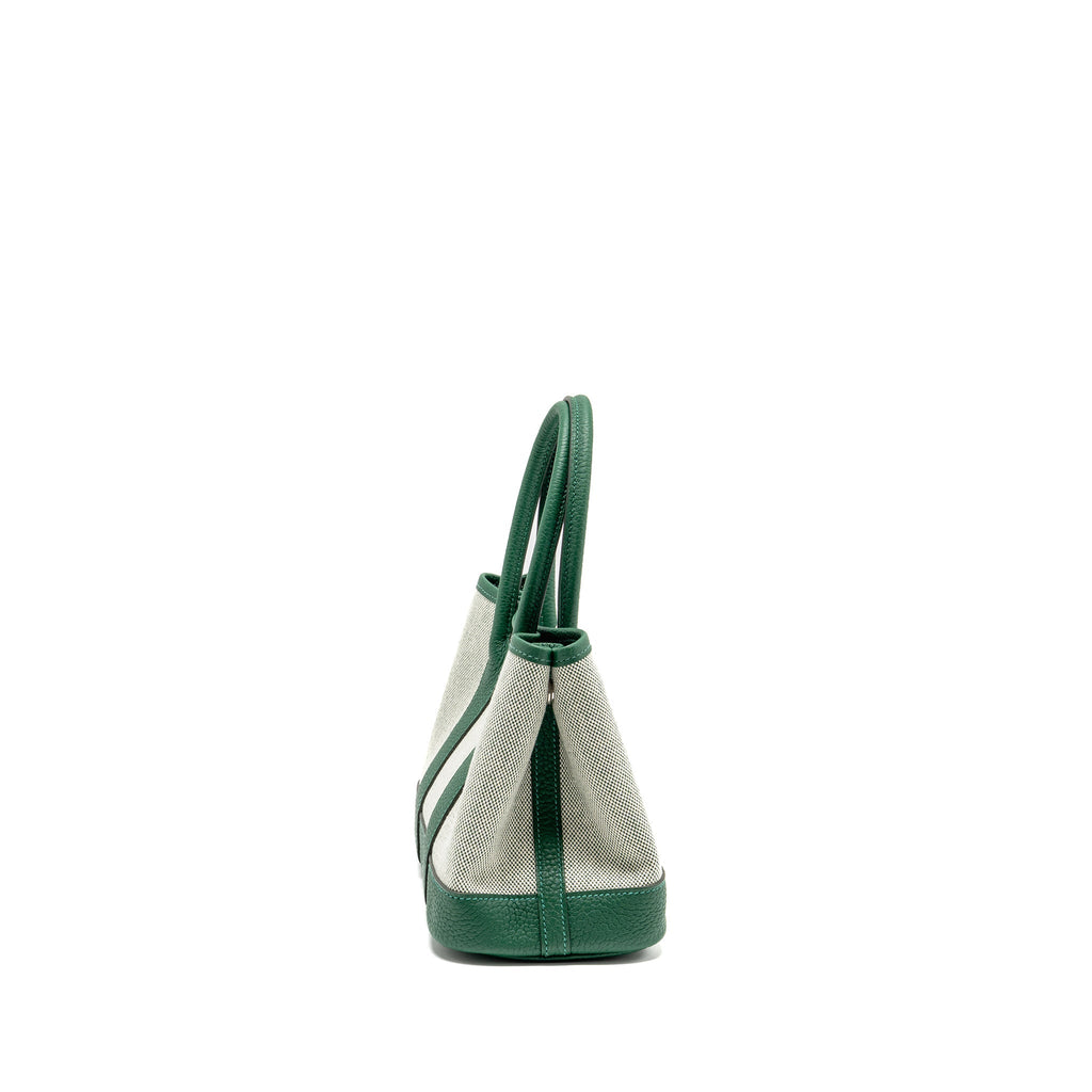 HERMES NEO GARDEN PARTY 23 CANVAS/NEGONDA ECRU/VERT MOYEN SHW