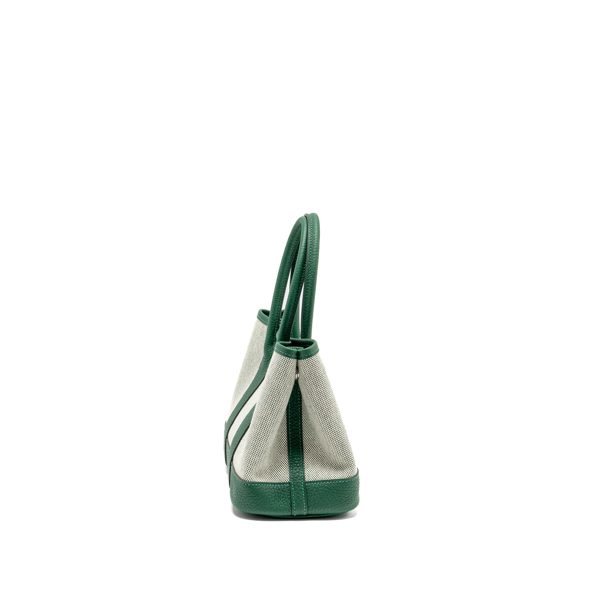 HERMES NEO GARDEN PARTY 23 CANVAS/NEGONDA ECRU/VERT MOYEN SHW