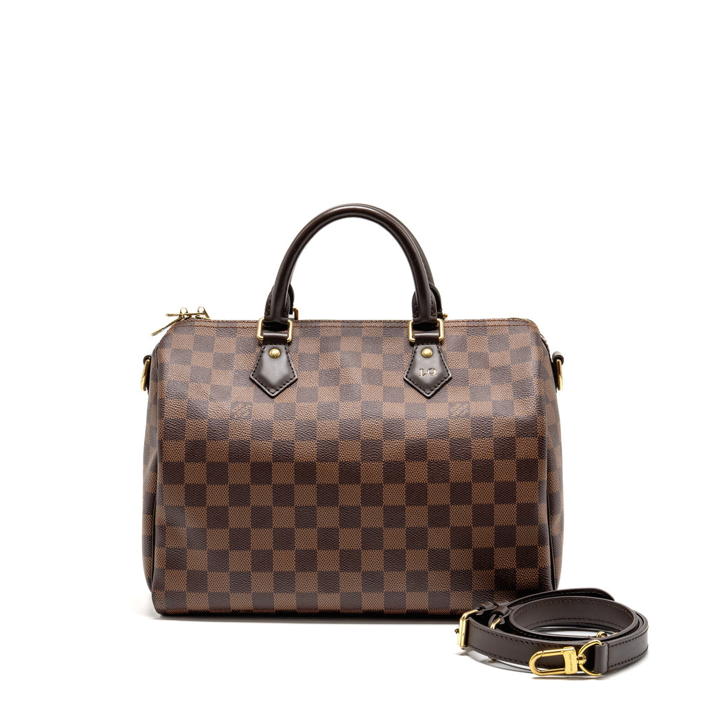 LOUIS VUITTON SPEEDY BANDOULIERE 30 DAMIER EBENE CANVAS GHW
