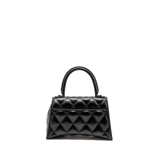 BALENCIAGA SMALL HOURGLASS BAG QUILTED CALFSKIN SO BLACK