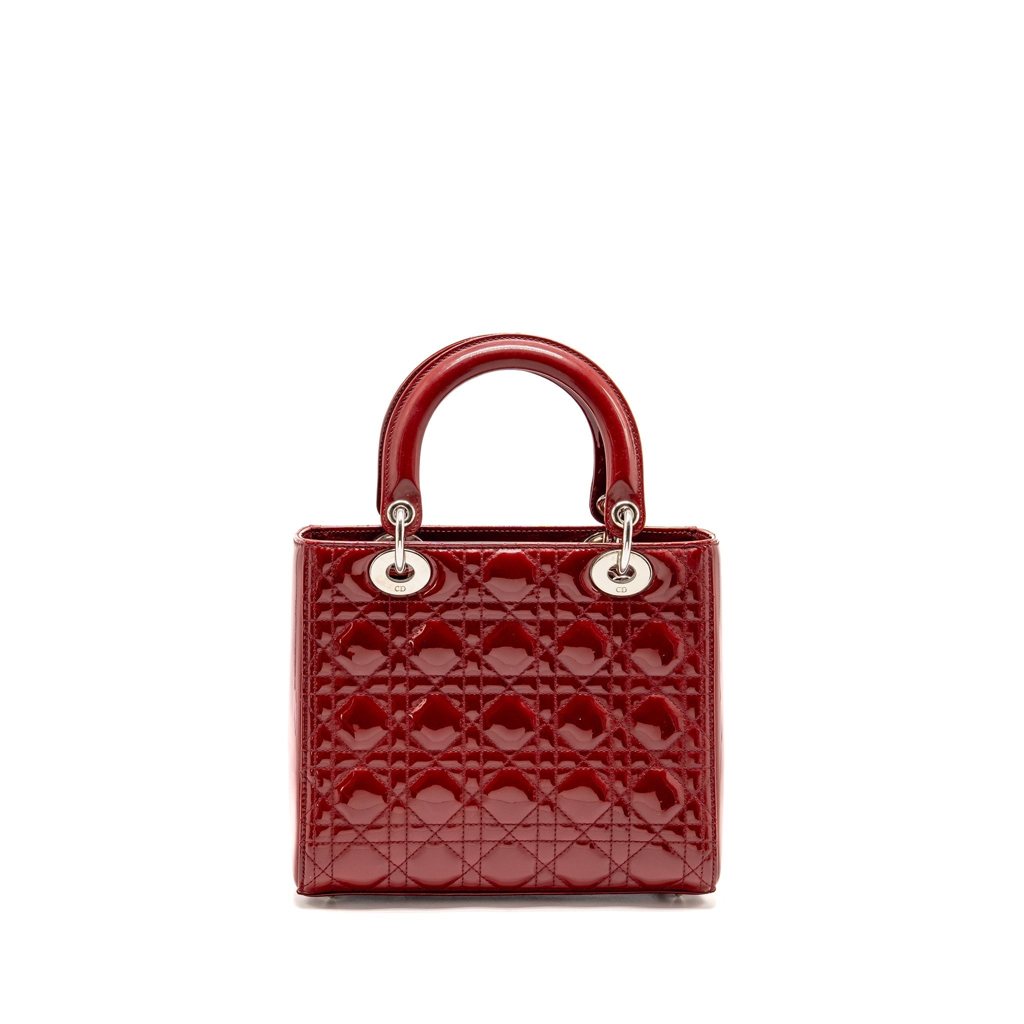 DIOR MEDIUM LADY DIOR PATENT RED SHW