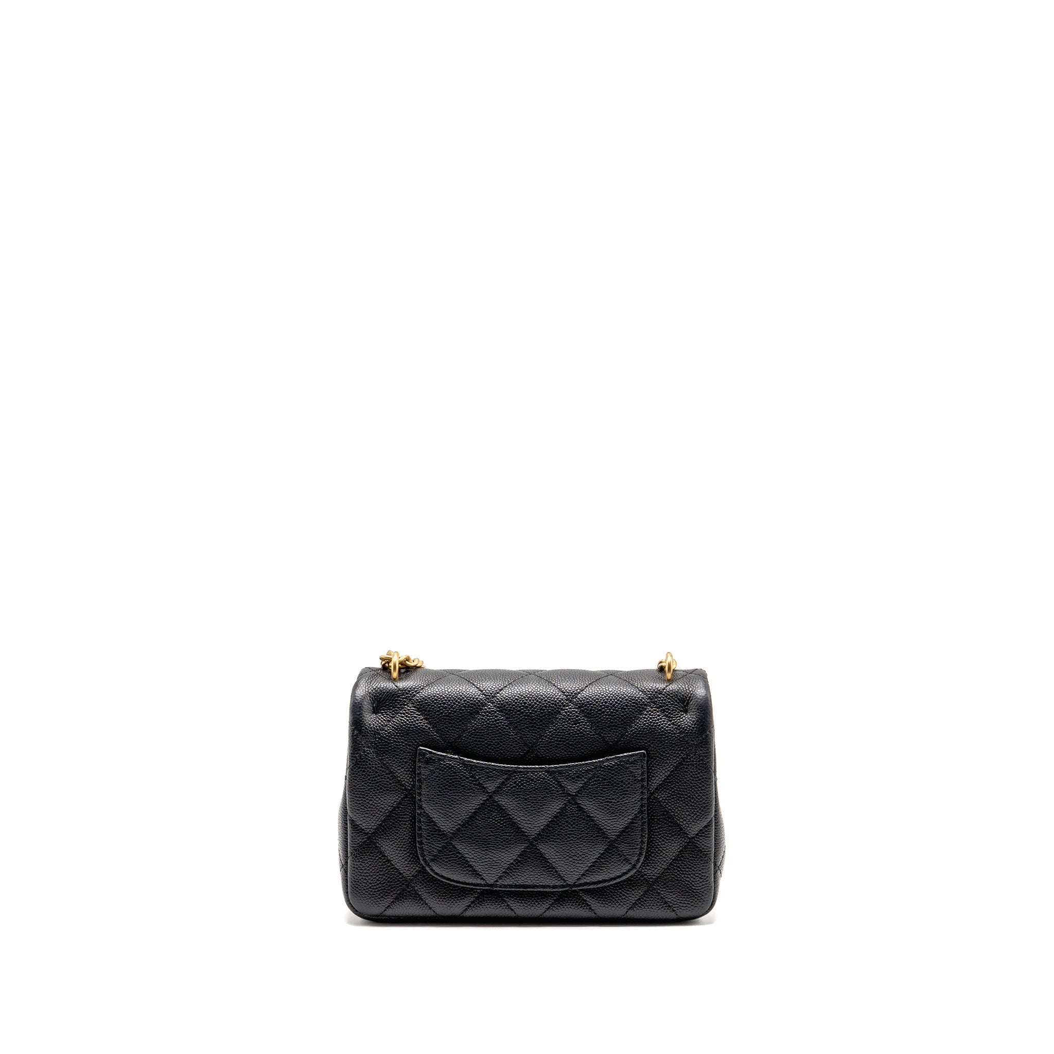 CHANEL COCO LOVE MINI FLAP BAG ADJUSTABLE CHAIN CAVIAR BLACK GHW (MICROCHIP)
