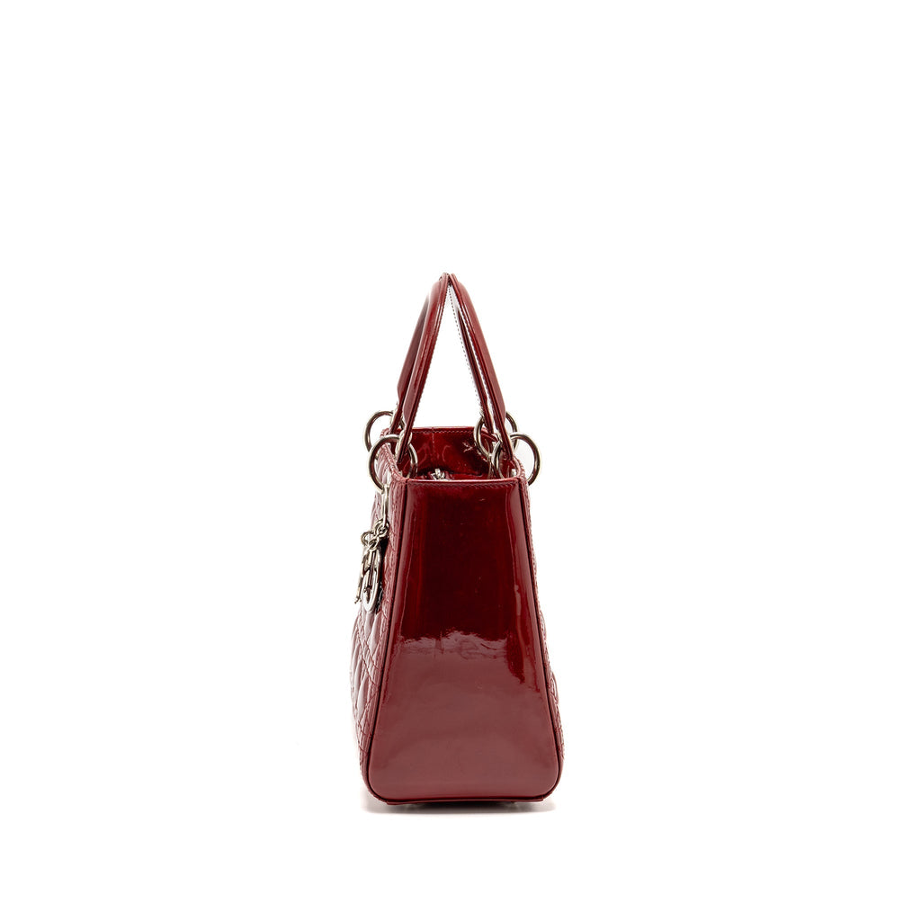 DIOR MEDIUM LADY DIOR PATENT RED SHW