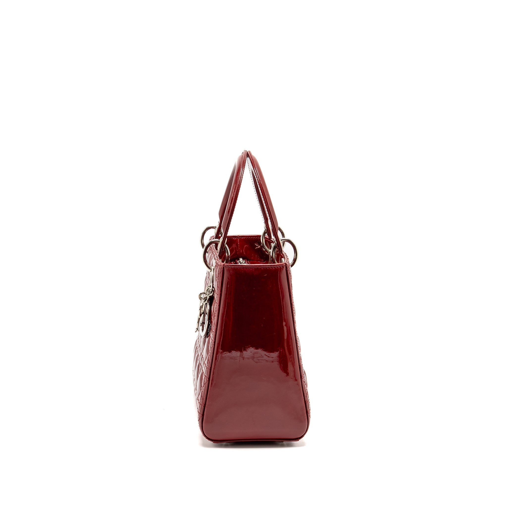 DIOR MEDIUM LADY DIOR PATENT RED SHW
