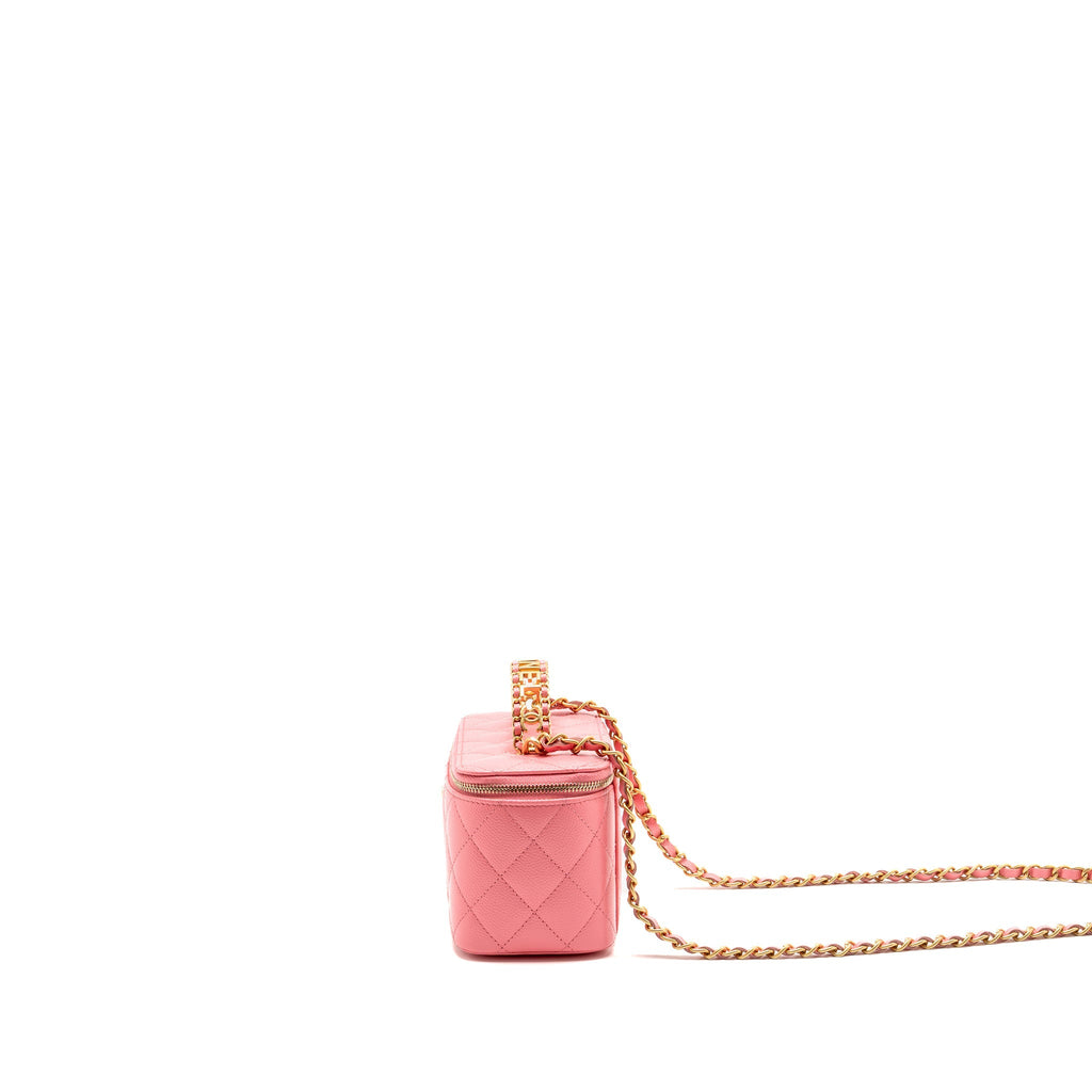 CHANEL LETTER TOP HANDLE LONG VANITY CAVIAR PINK GHW