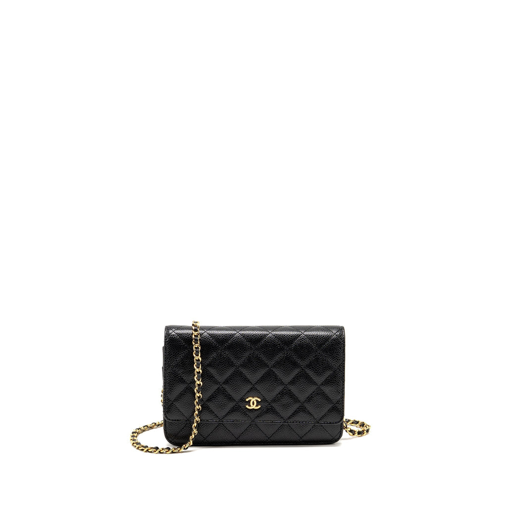 CHANEL CLASSIC WALLET ON CHAIN CAVIAR BLACK GHW