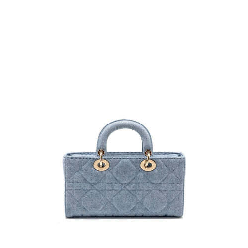 DIOR MEDIUM LADY D-JOY BAG DENIM BLUE LGHW