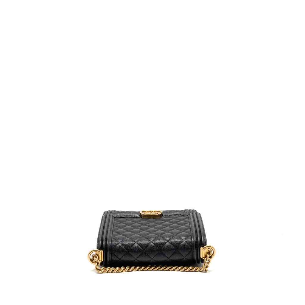 CHANEL NORTH SOUTH/VERTICAL BOY BAG CAVIAR BLACK GHW