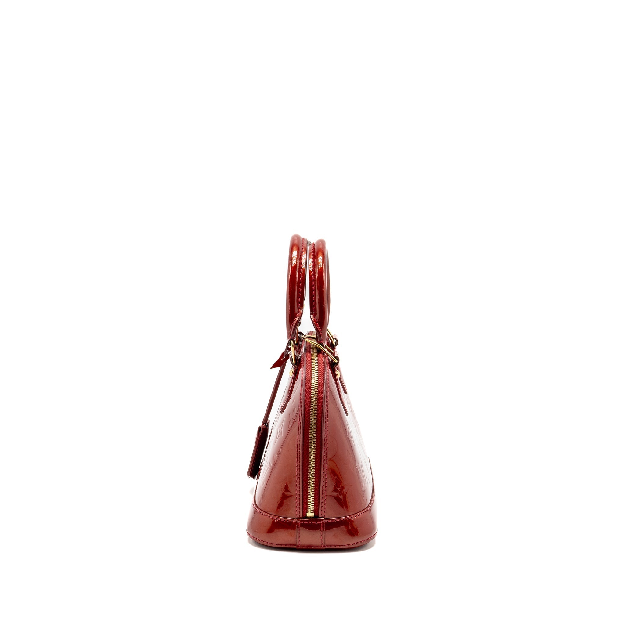 LOUIS VUITTON ALMA BB PATENT LEATHER RED GHW
