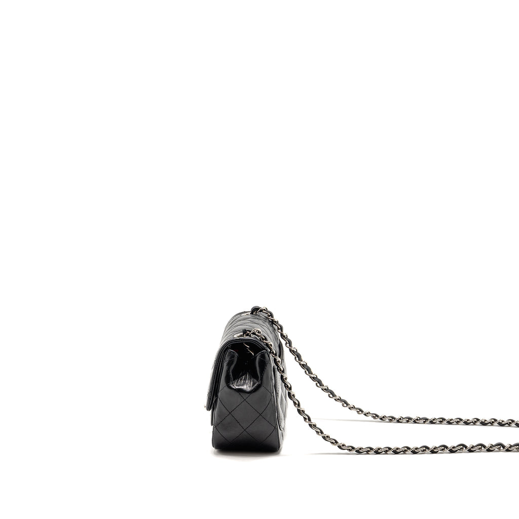 CHANEL CLASSIC MINI SQUARE FLAP BAG LAMBSKIN BLACK SHW