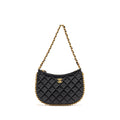CHANEL 23B ROUND HOBO SHOULDER BAG LAMBSKIN BLACK GHW (MICROCHIP)