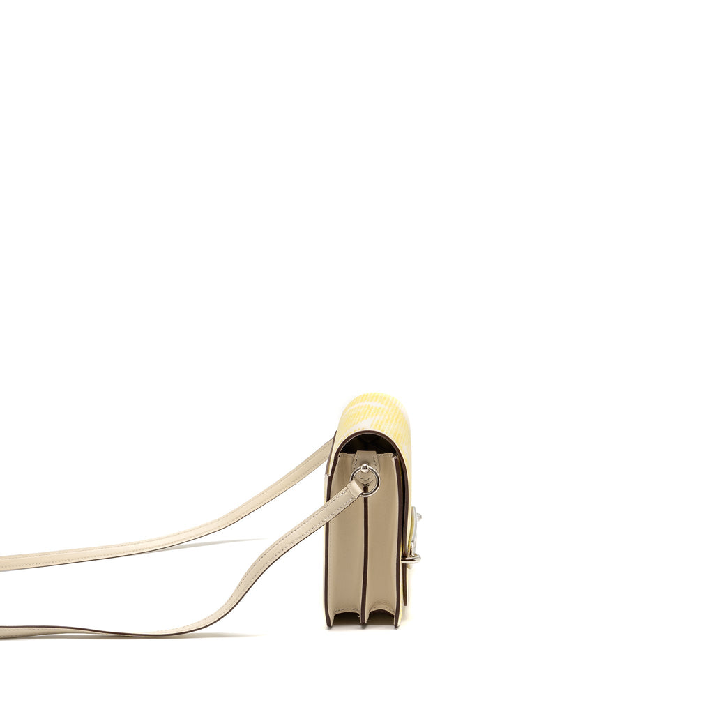 HERMES MINI ROULIS LIMITED EDITION CIRCUIT 24 FAUBOURG SWIFT NATA/LIME/JAUNE BOURGEON/JAUNE POUSSIN SHW