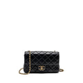 CHANEL 22C QUILTED FLAP BAG LAMBSKIN BLACK GHW (MICROCHIP)