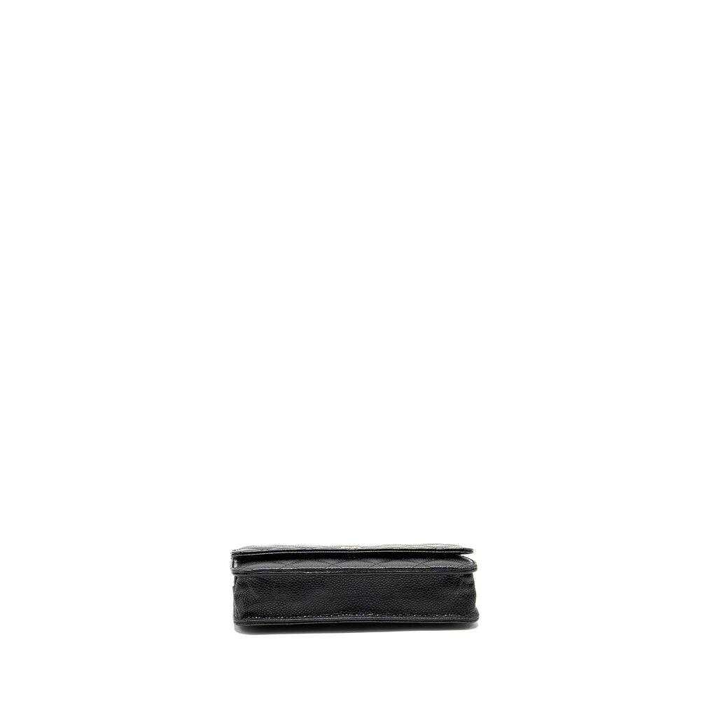 CHANEL CLASSIC WALLET ON CHAIN CAVIAR BLACK GHW