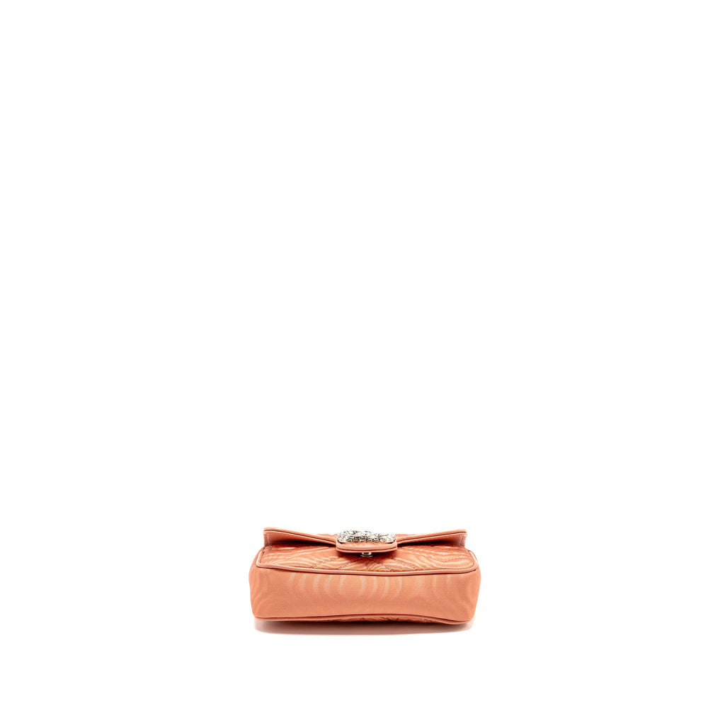 GUCCI MINI GG MARMONT CRYSTAL CHAIN FABRIC/ CRYSTAL PINK SHW