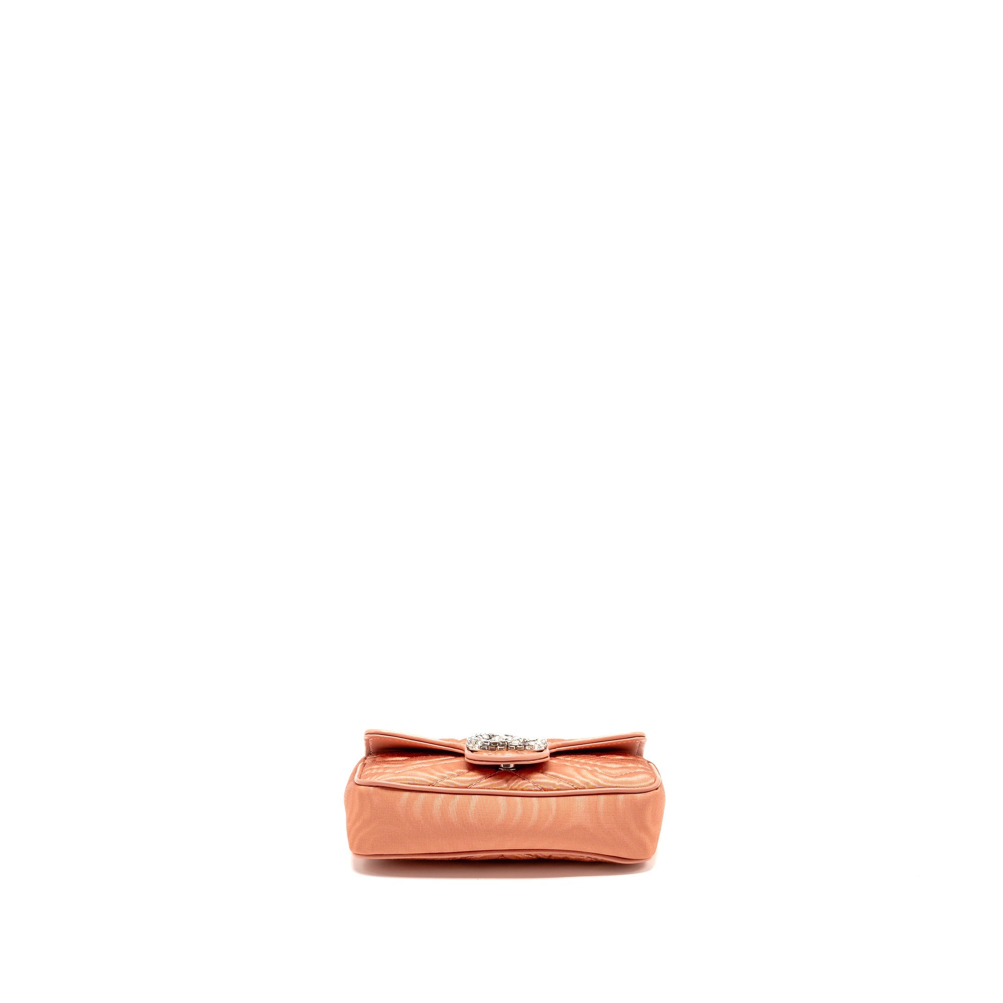 GUCCI MINI GG MARMONT CRYSTAL CHAIN FABRIC/ CRYSTAL PINK SHW