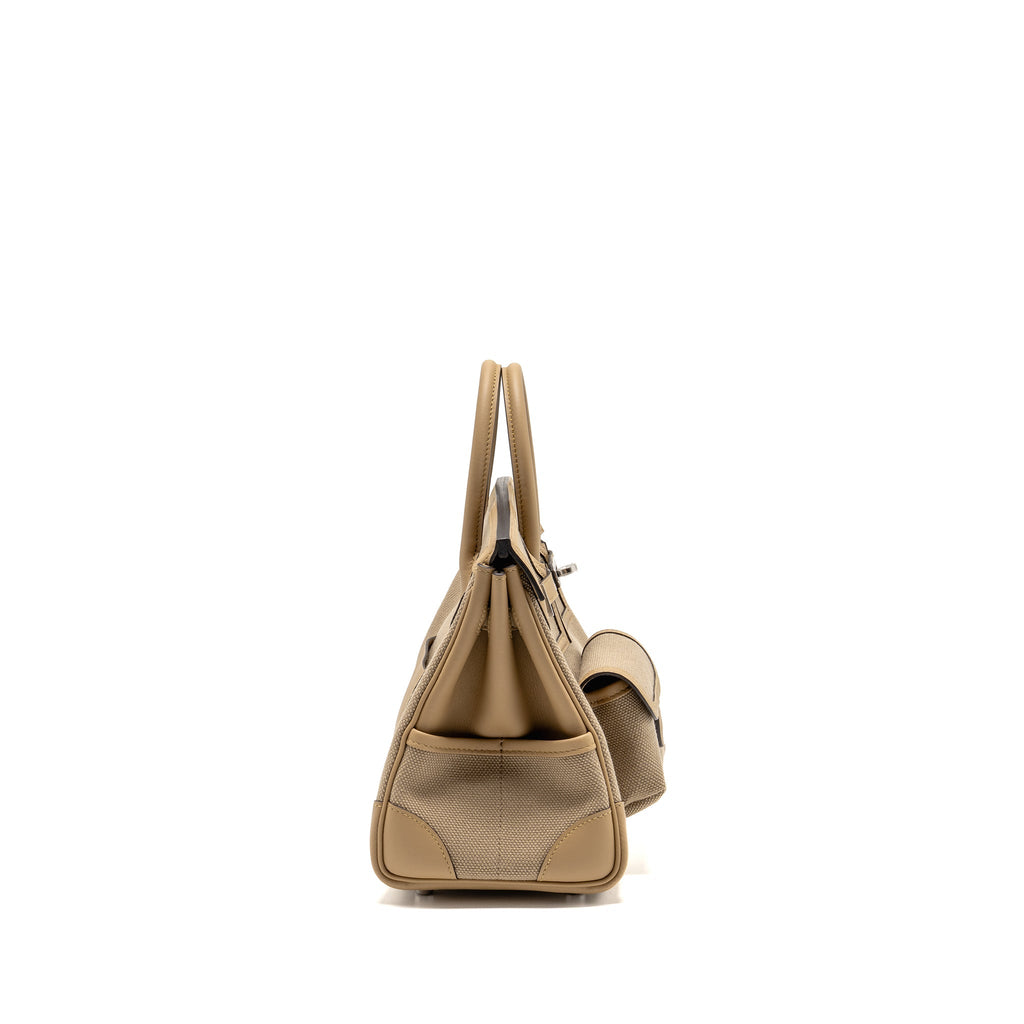 HERMES BIRKIN 25 CARGO TOILE GOELAND/SWIFT BEIGE MARFA/POUSSIERE SHW