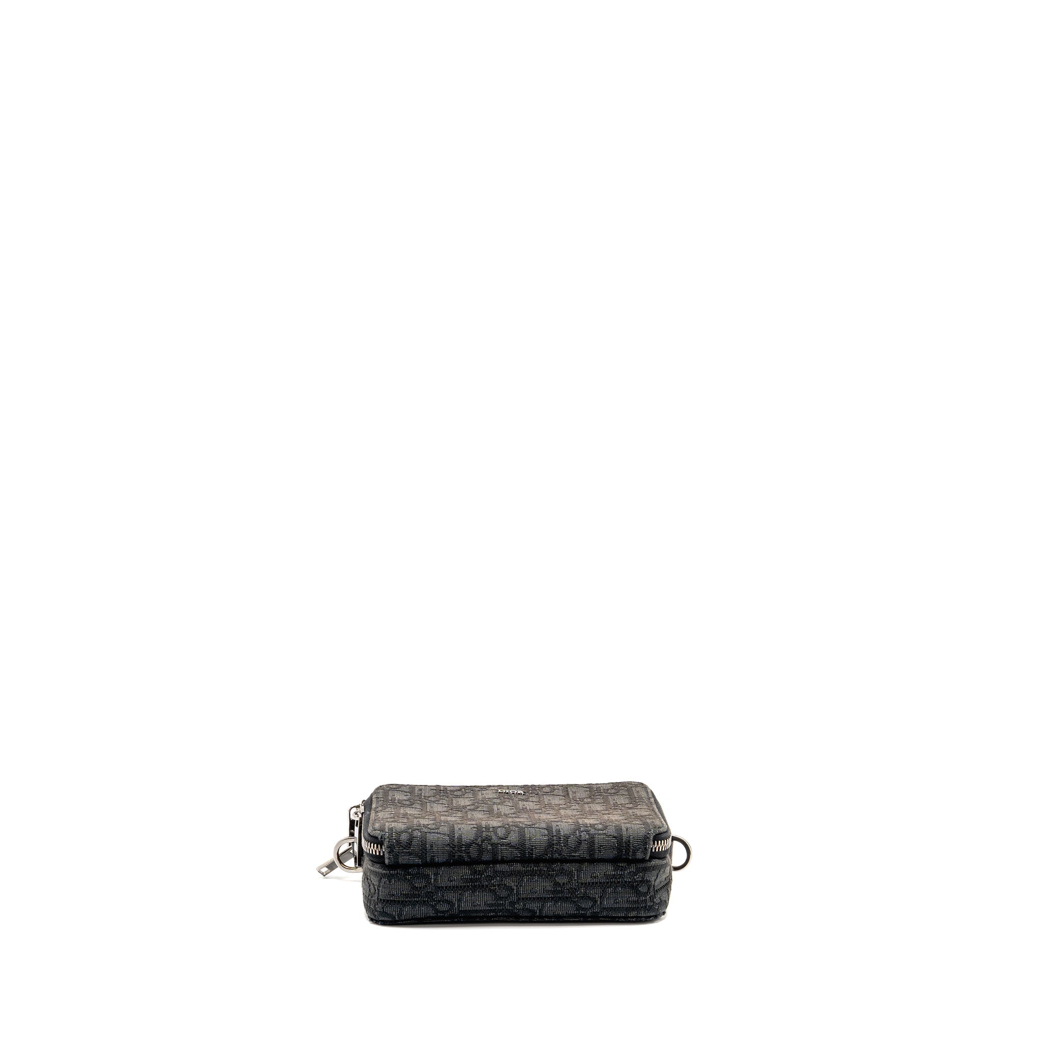 DIOR WALLET ON STRAP OBLIQUE CANVAS/LEATHER BLACK SHW
