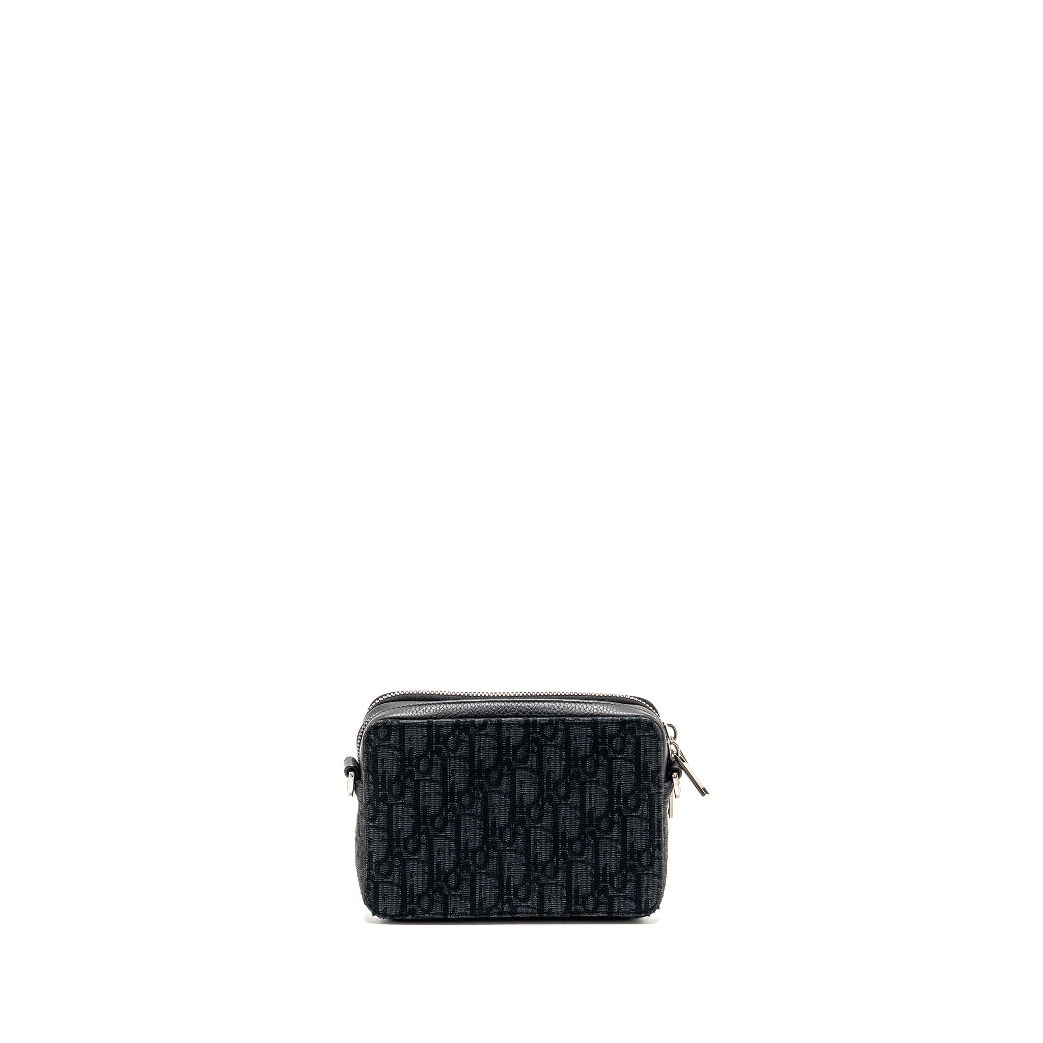 DIOR WALLET ON STRAP OBLIQUE CANVAS/LEATHER BLACK SHW
