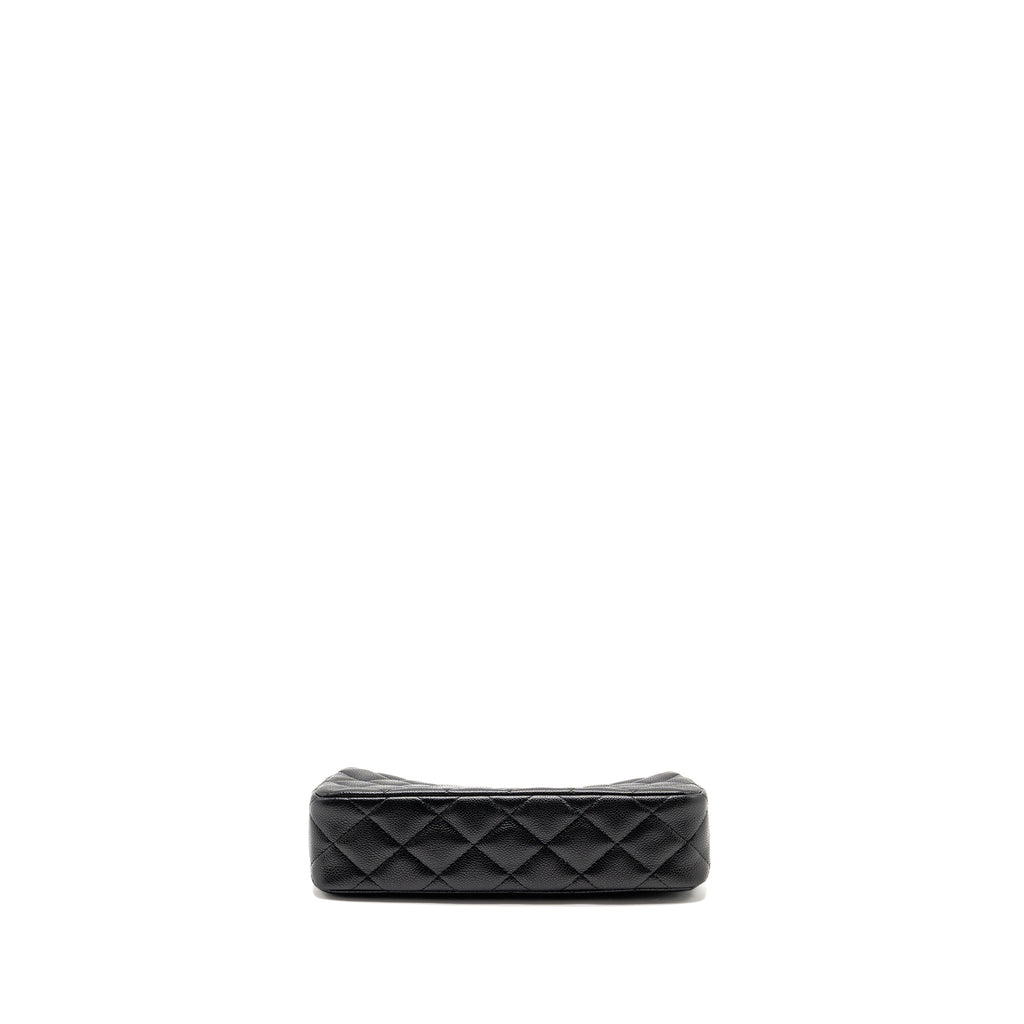 CHANEL 25A CLUTCH WITH CHAIN BAG CAVIAR BLACK LGHW