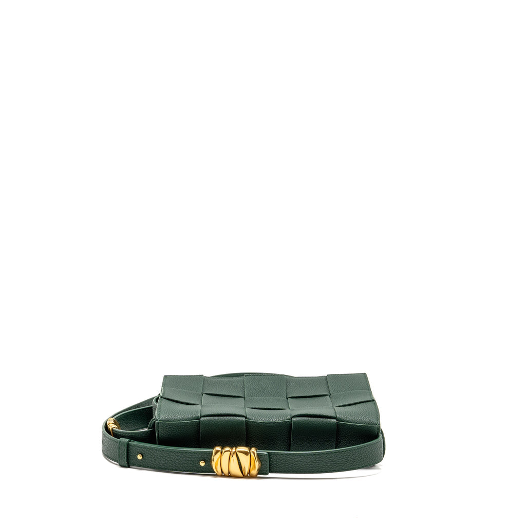 BOTTEGA VENETA SMALL CASSETTE BAG CHARM STRAP LIMITED EDITION CALFSKIN GREEN GHW