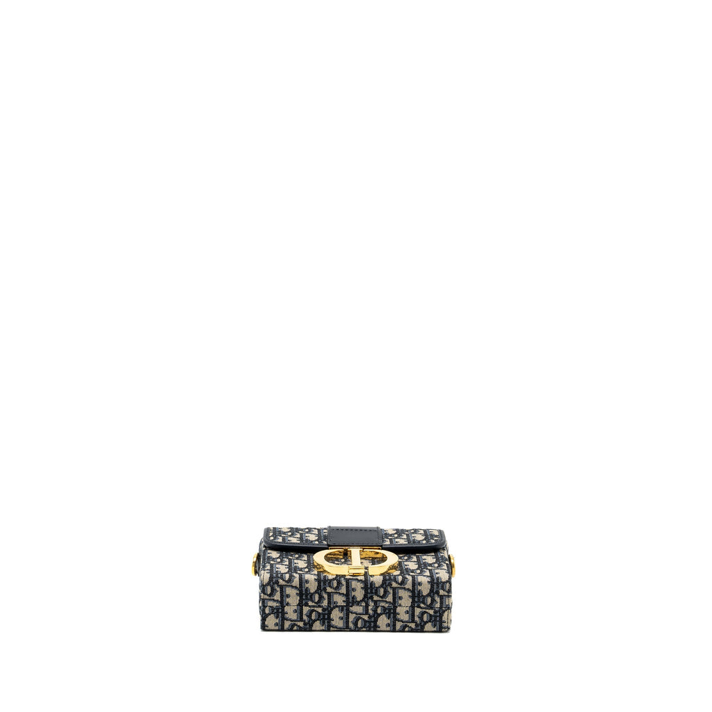 DIOR 30 MONTAIGNE BOX BLUE OBLIQUE JACQUARD GHW