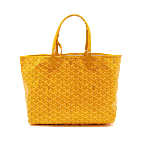 GOYARD SAINT LOUIS PM TOTE BAG GOYARDINE CANVAS/CALFSKIN LEATHER YELLOW SHW