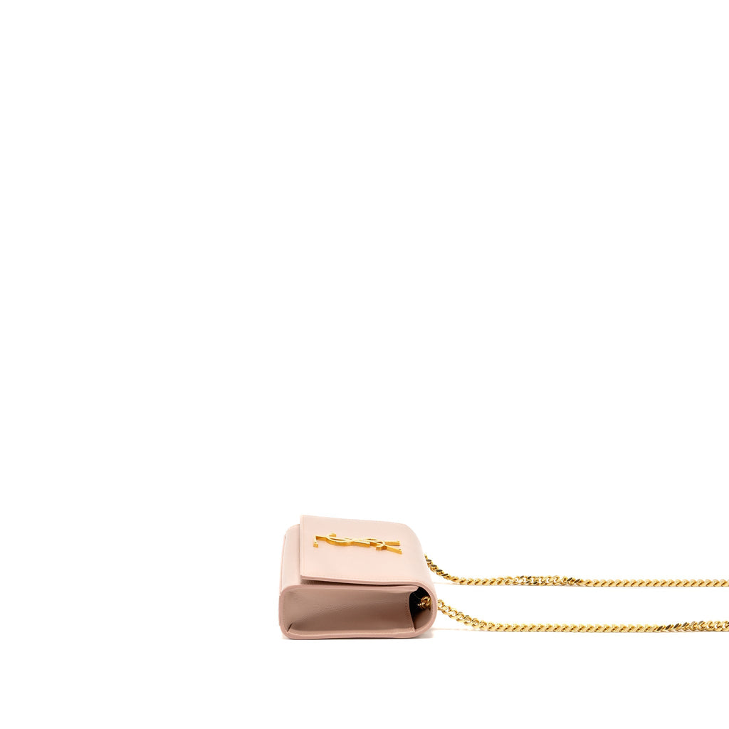 SAINT LAURENT/YSL SMALL SHOULDER BAG GRAINED CALFSKIN PALE PINK GHW