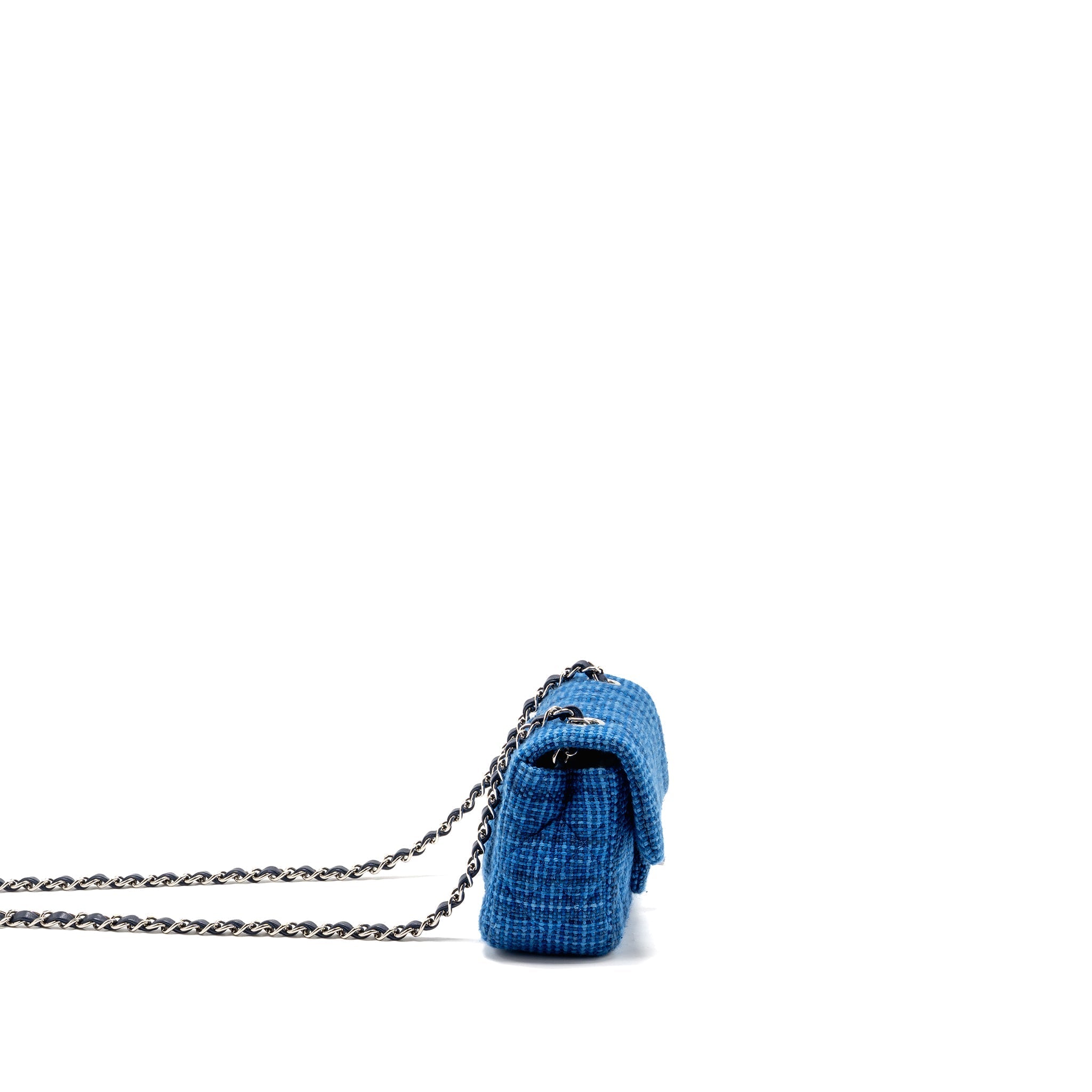 CHANEL MINI RECTANGULAR TWEED BLUE SHW