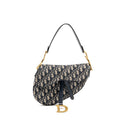 DIOR MEDIUM SADDLE BAG BLUE OBLIQUE CANVAS/CALFSKIN GHW