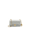 CHANEL PEARL CRUSH MINI RECTANGULAR FLAP BAG LAMBSKIN GREY GHW (MICROCHIP)