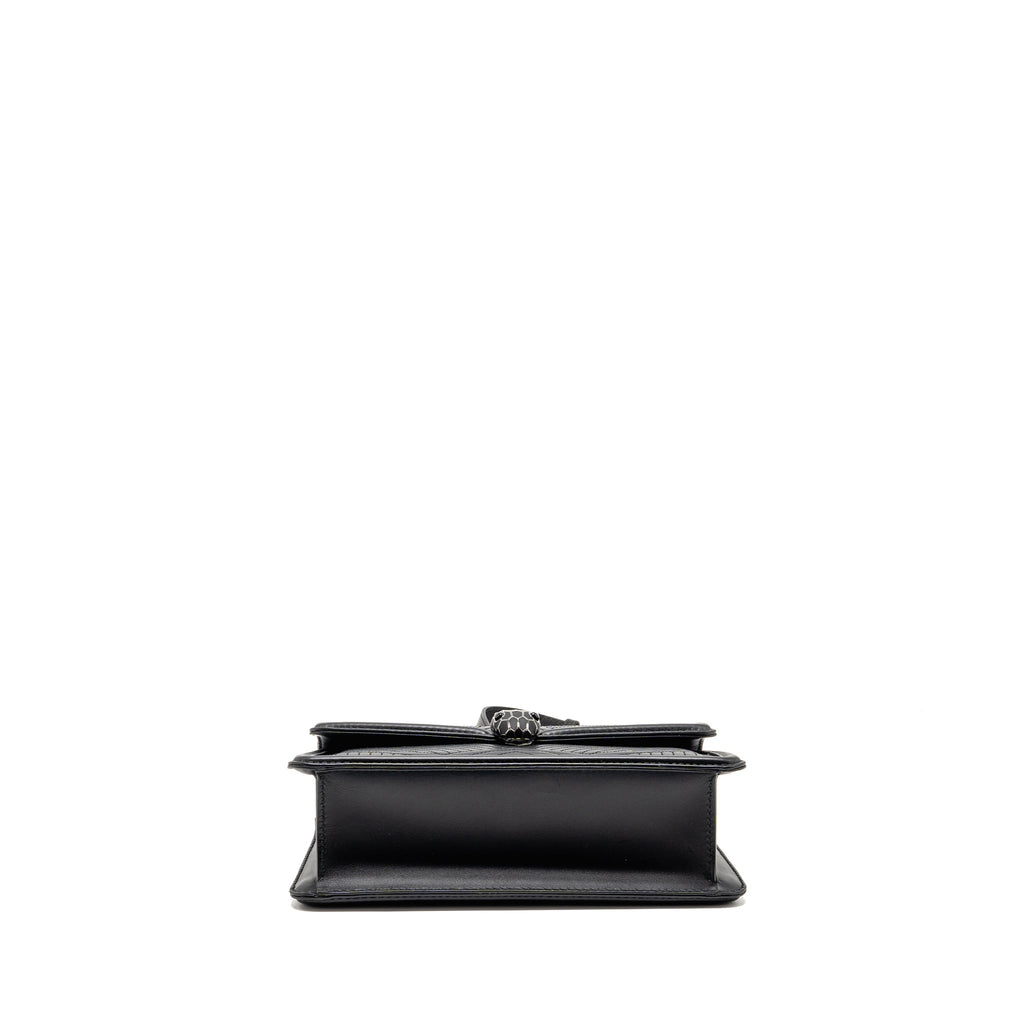 BVLGARI SERPENTI FOREVER FLAP BAG CALFSKIN BLACK RUTHENIUM HARDWARE